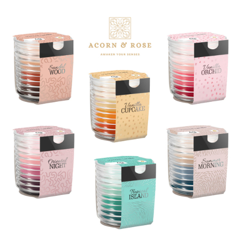 Triple Pour Tri-Colour Scented Candle in Ribbed Glass Jar Home Gift 6 Fragrances
