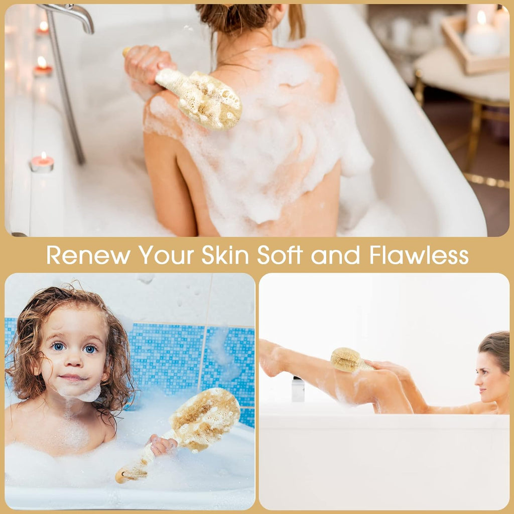 Sisal Dry Body Brush,Dry Skin Brushing Body Brushes, Natural Bristle Exfoliating Brushes, Body Scrubber for Bath Shower to Improve Blood Circulation Reduce Cellulite